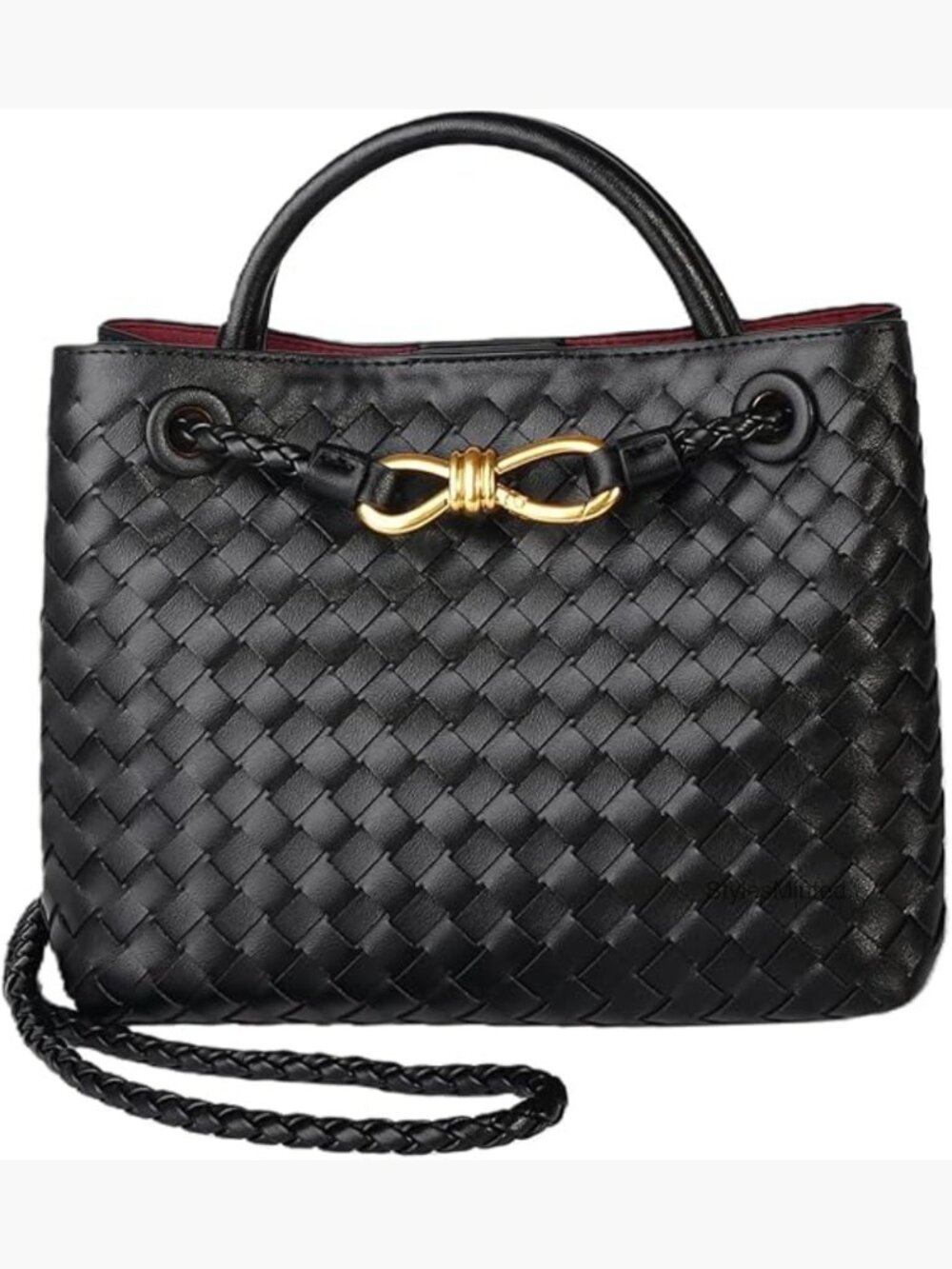 Woven Tote Bag Handwoven Leather Crossbody Shoulder Purse